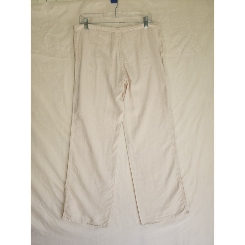 J. Crew London Jean XS 100% Linen Beige Wide Leg Drawstring Pants Coastal Chic - Picture 4 of 7